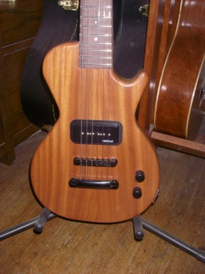 close up of mahogany guitar