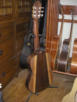 back of the 3/4 size walnut classical