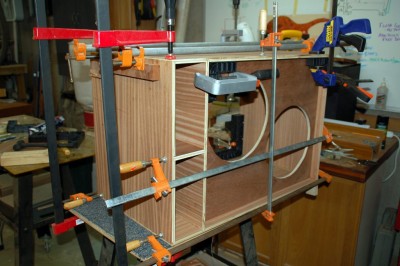 During the initial glue up in the build