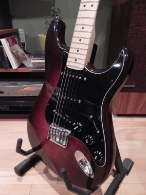 The finished guitar. All the electronics and accessories came from Stew/Mac.